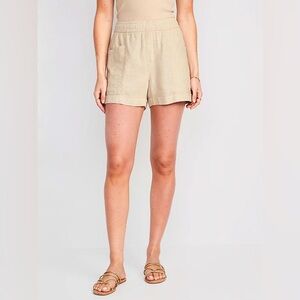 2 for $30 OLD NAVY Linen Blend Shorts in Neutral Tan Cream Beige